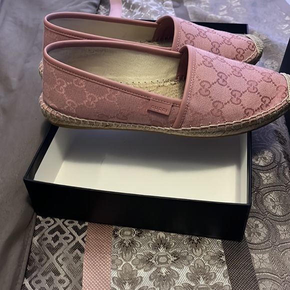Gucci GG Canvas Pink Espadrilles Size 8 1/2 - Picture 4 of 7